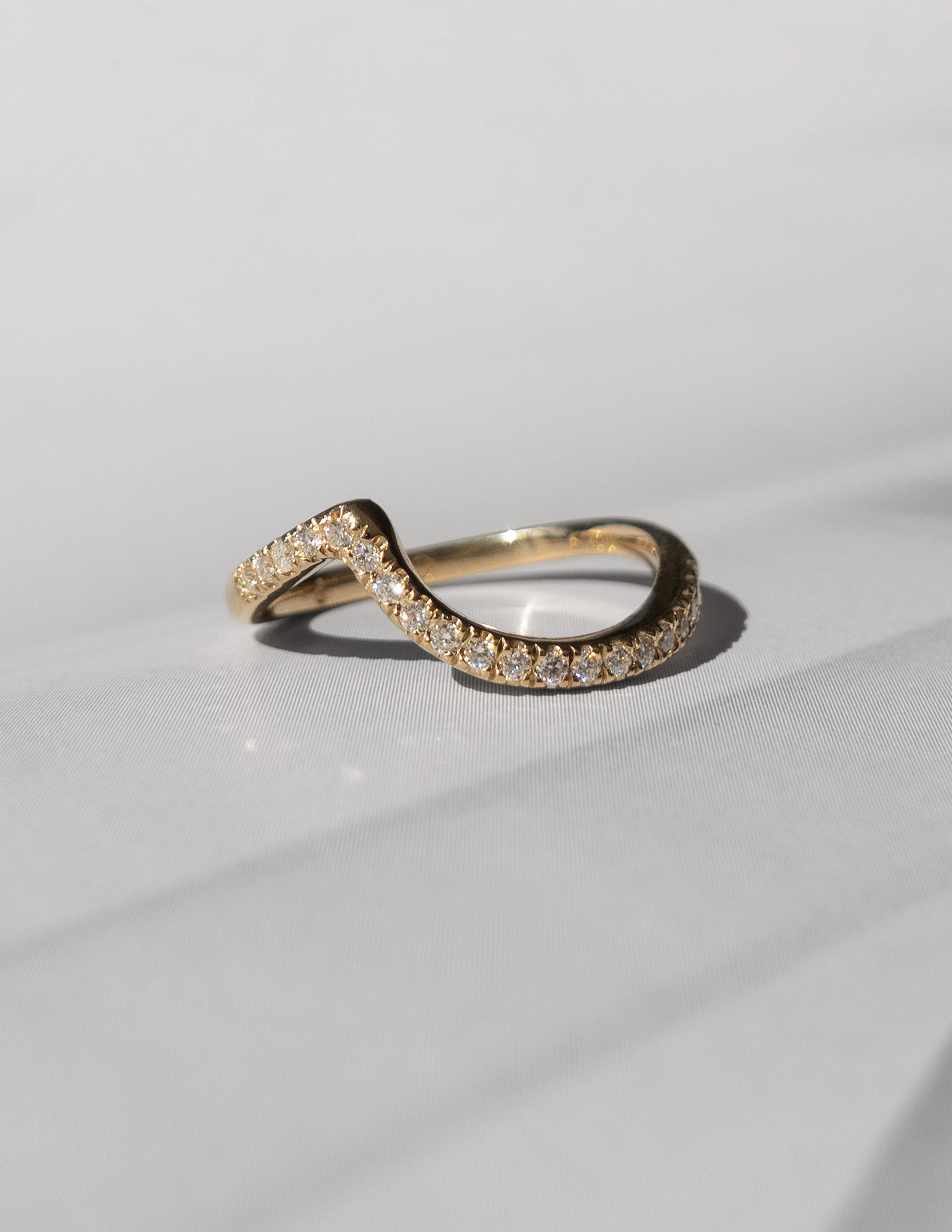 0.30 TCW Round Moissanite Wave Eternity Wedding Band