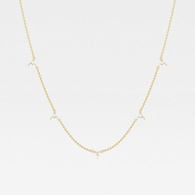 0.38 TCW Round Moissanite Diamond Dangle Necklace - crownmoissanite