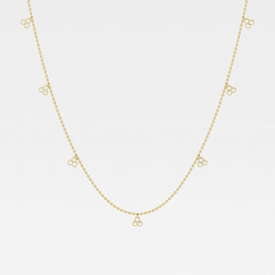 0.63 TCW Round Moissanite Diamond Dangle Necklace - crownmoissanite