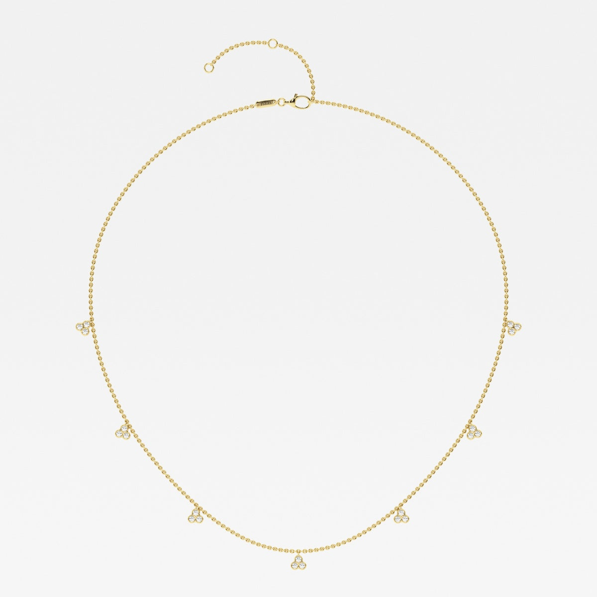 0.63 TCW Round Moissanite Diamond Dangle Necklace - crownmoissanite