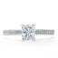 0.75 CT Radiant Cut Solitaire Hidden Halo/ Pave Setting Moissanite Engagement Ring - crownmoissanite