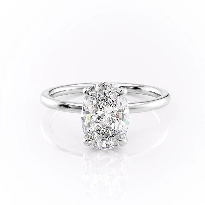 2.72 CT Oval Cut Solitaire Moissanite Engagement Ring - crownmoissanite
