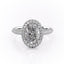 2.10 CT Oval Cut Halo Triple Pave Setting Moissanite Engagement Ring - crownmoissanite