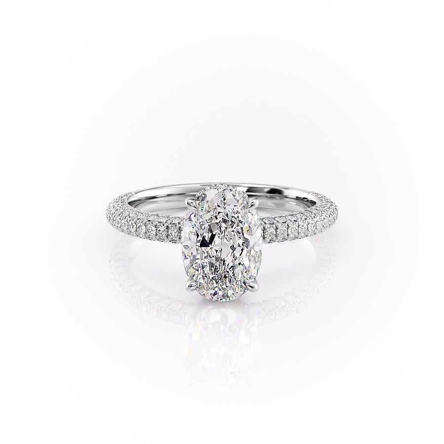 2.10 CT Oval Shaped Moissanite Solitaire Engagement Ring - crownmoissanite