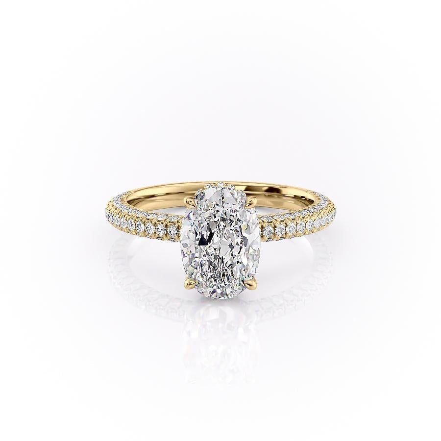 2.10 CT Oval Shaped Moissanite Solitaire Engagement Ring - crownmoissanite