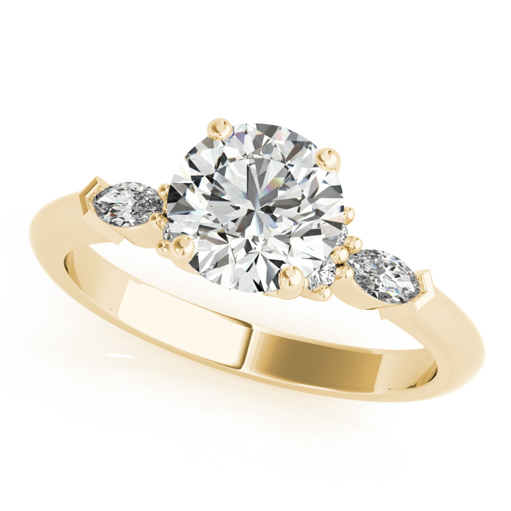 1.5 - 3.5 CT Round Moissanite Cluster Style Engagement Ring