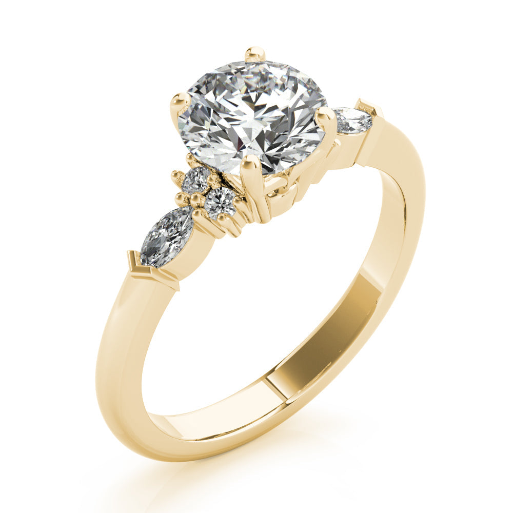1.5 - 3.5 CT Round Moissanite Cluster Style Engagement Ring