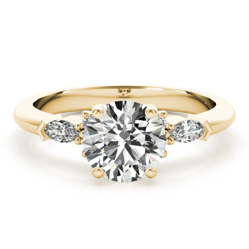 1.5 - 3.5 CT Round Moissanite Cluster Style Engagement Ring