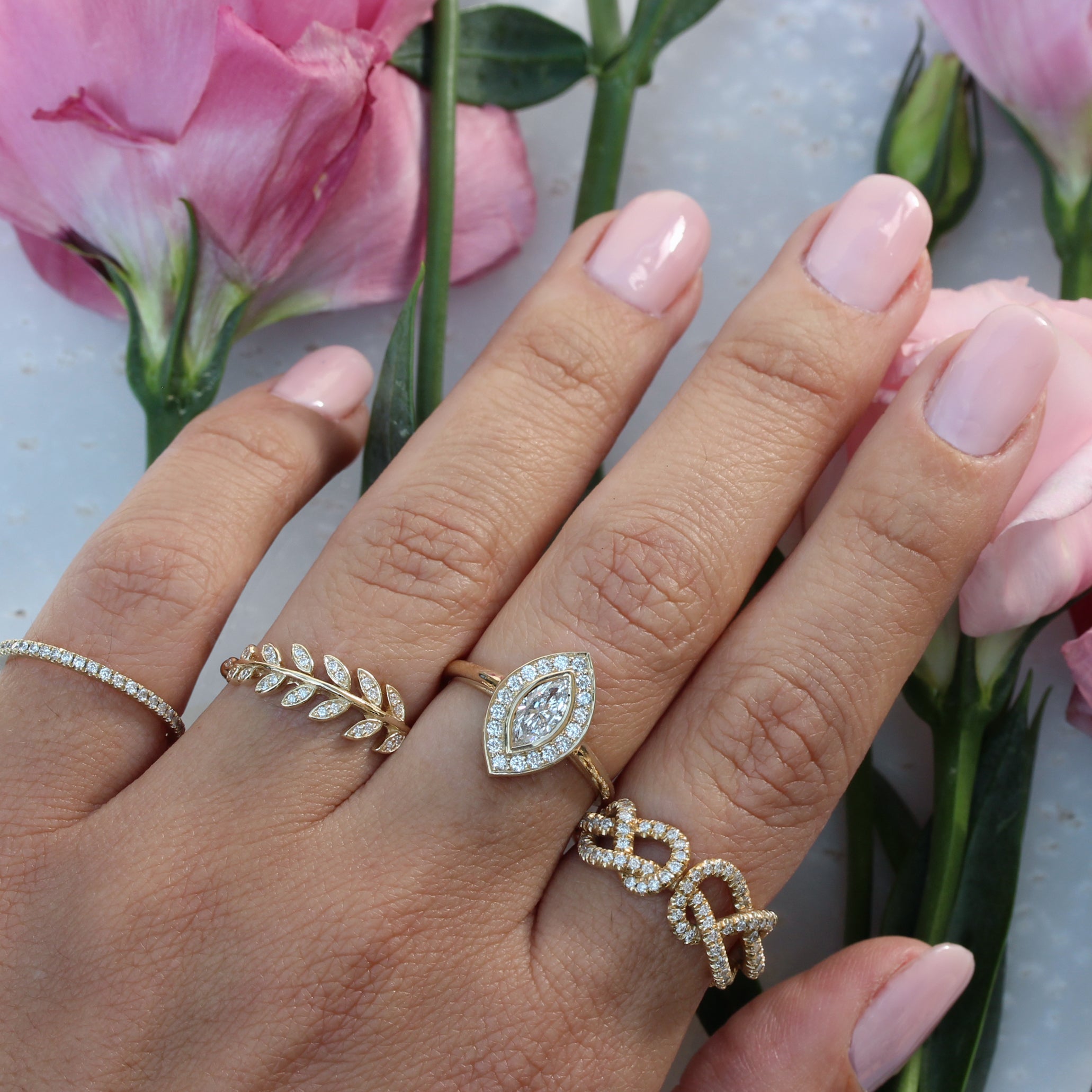 0.50 CT Marquise Moissanite Vintage Engagement Ring