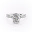 2.10 CT Oval Solitaire & Milgrain Pave Moissanite Engagement Ring - crownmoissanite