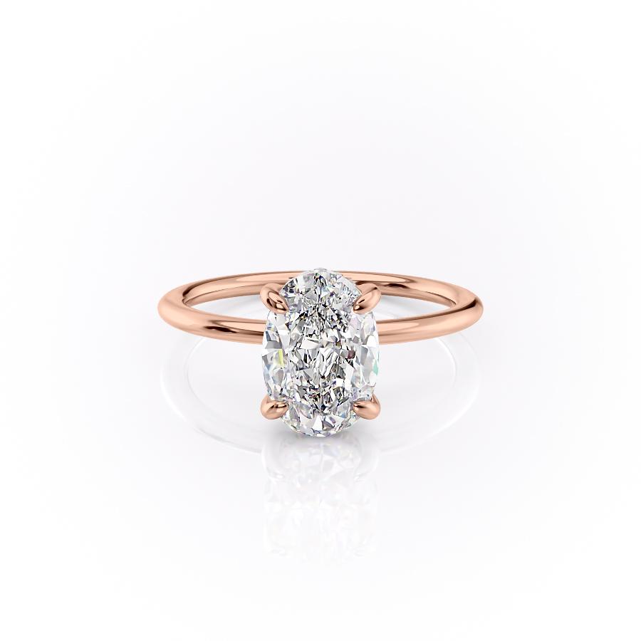 2.10 CT Oval Cut Solitaire Style Moissanite Engagement Ring - crownmoissanite