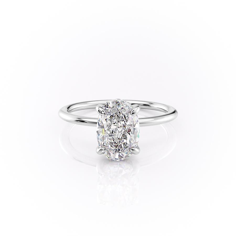 2.10 CT Oval Cut Solitaire Style Moissanite Engagement Ring - crownmoissanite