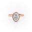 2.10 CT Oval Shaped Moissanite Bezel Hidden Halo Engagement Ring - crownmoissanite