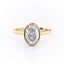 2.10 CT Oval Shaped Moissanite Bezel Hidden Halo Engagement Ring - crownmoissanite