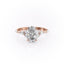 2.10 CT Oval Shaped Moissanite Cluster Engagement Ring - crownmoissanite