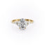2.10 CT Oval Shaped Moissanite Cluster Engagement Ring - crownmoissanite