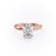 2.10 Oval Solitaire & Twisted Pave Setting Moissanite Engagement Ring - crownmoissanite