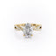 2.10 CT Oval Solitaire Cross Over Pave Set Moissanite Engagement Ring - crownmoissanite