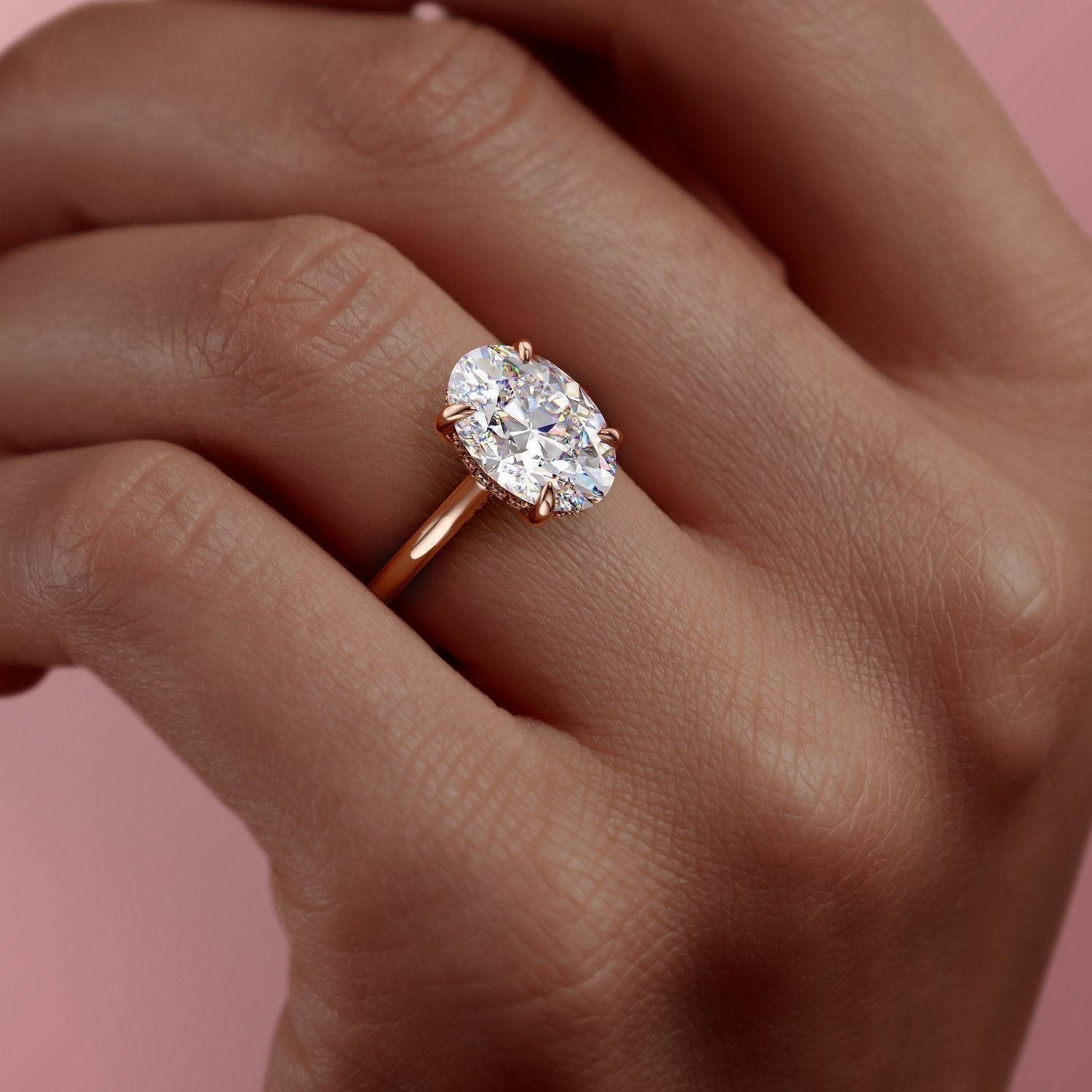 2.10 Oval Cut Solitaire Style Moissanite Engagement Ring - crownmoissanite
