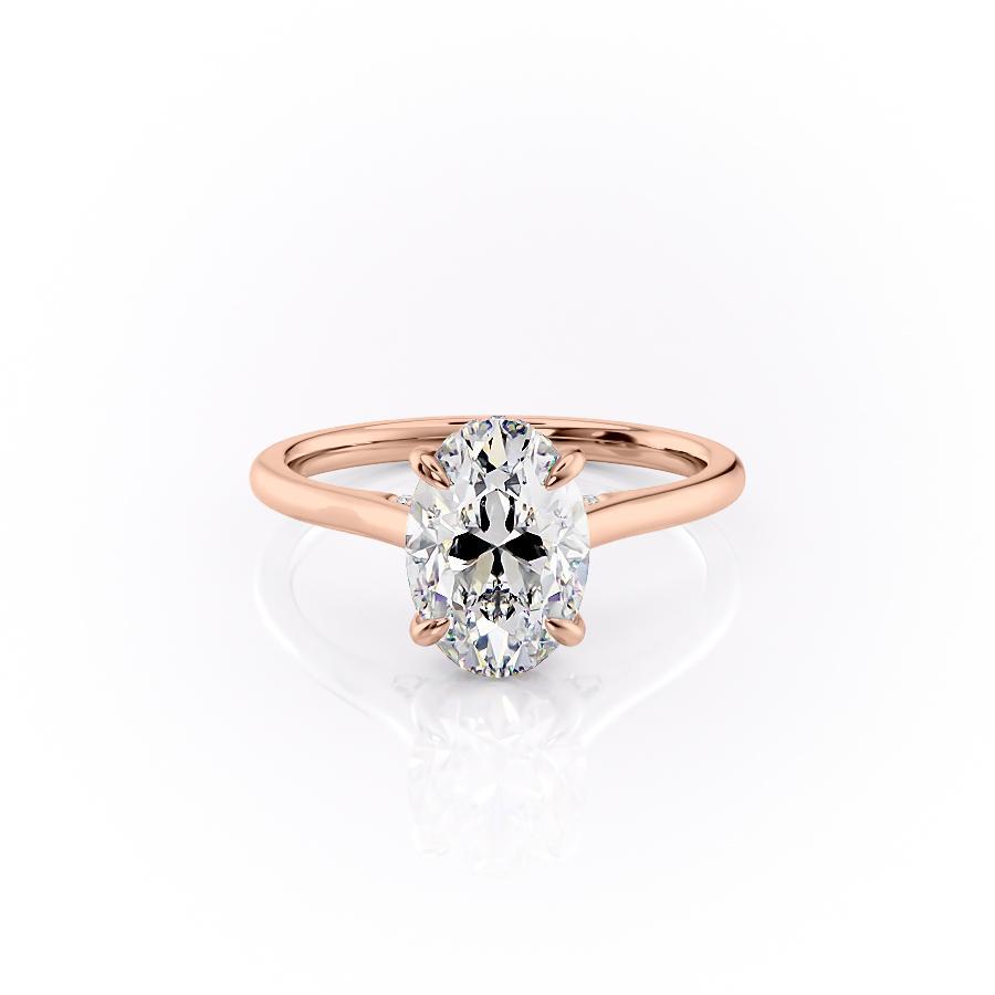 2.10 Oval Cut Solitaire Style Moissanite Engagement Ring - crownmoissanite