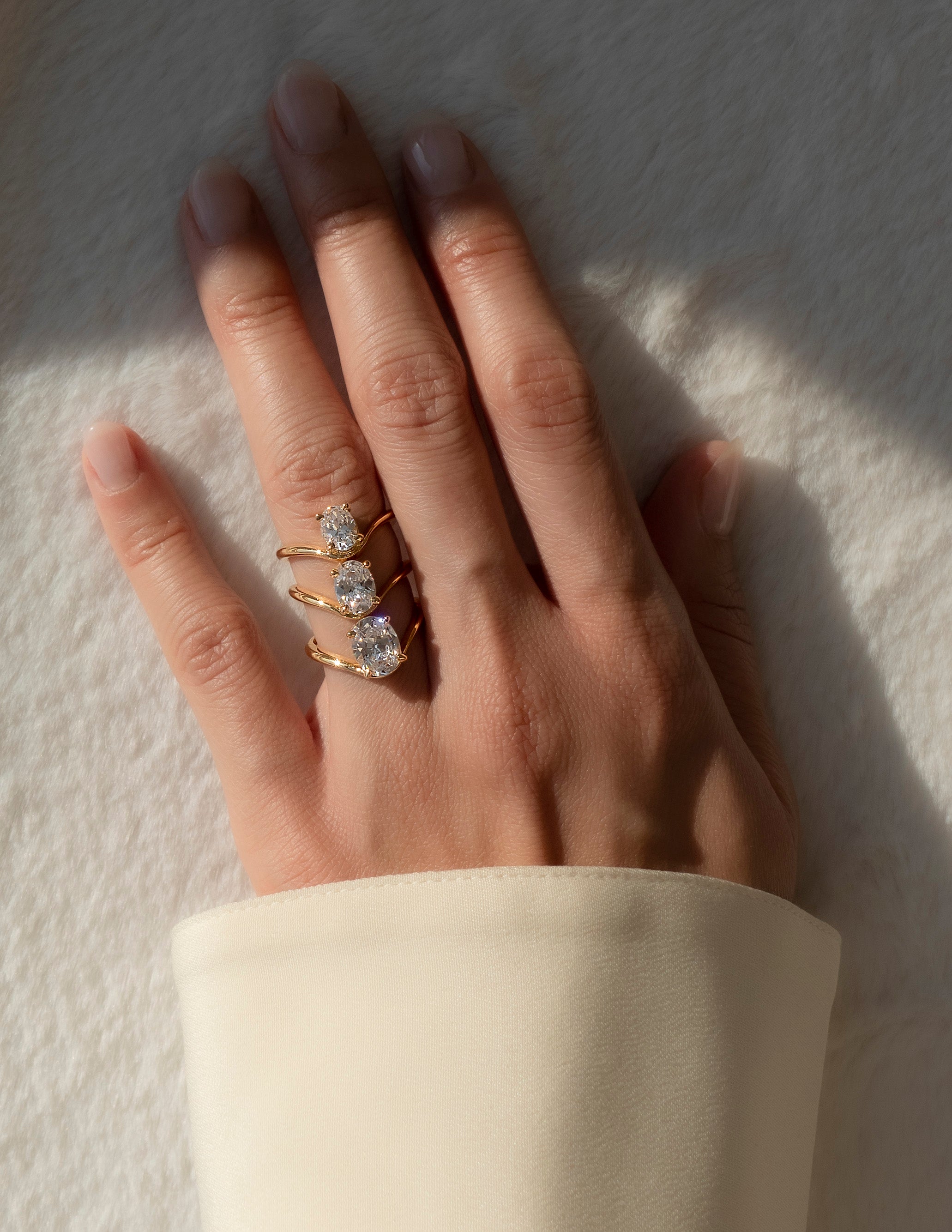 1.0 -2.0 CT Oval Cut Moissanite Solitaire Engagement Ring