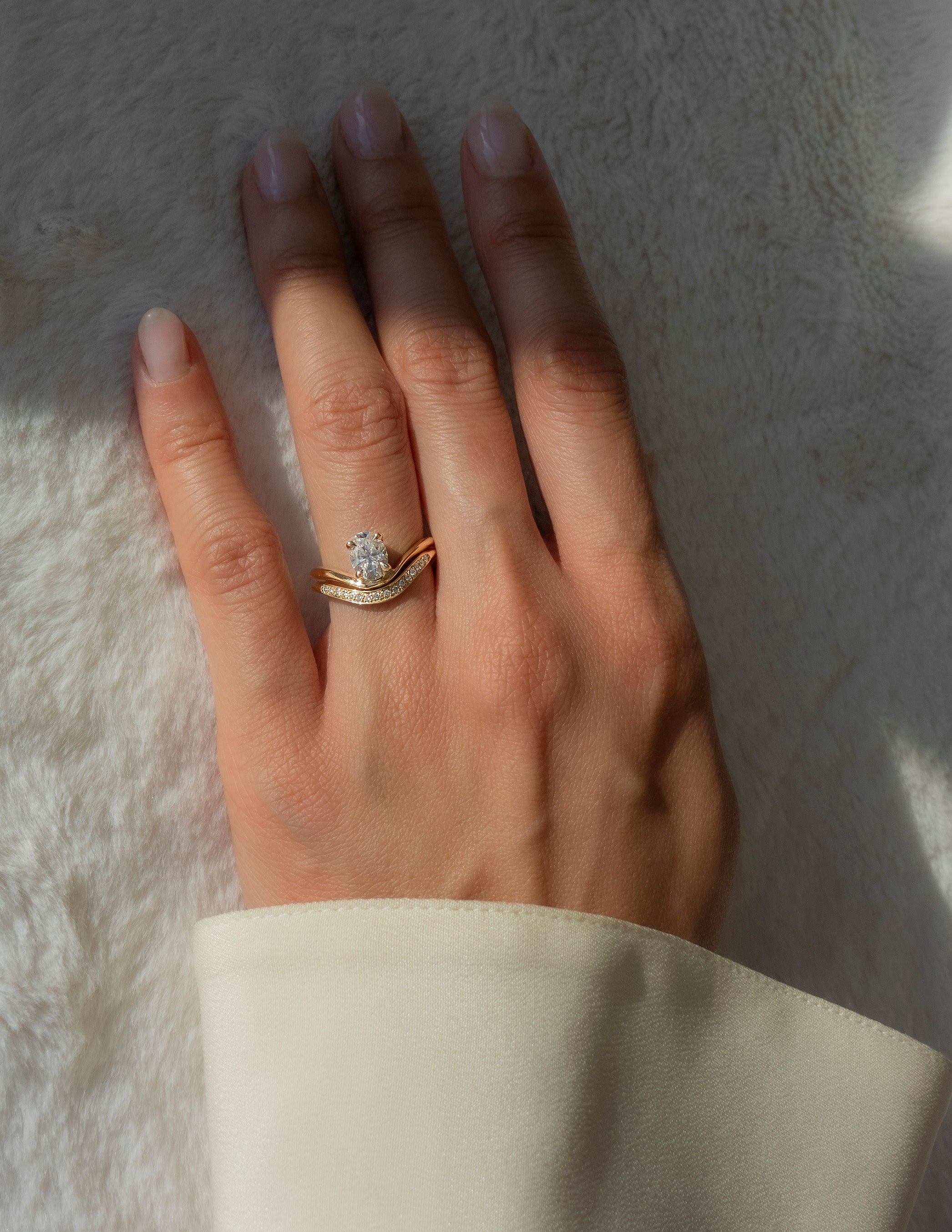 1.0 -2.0 CT Oval Cut Moissanite Solitaire Engagement Ring