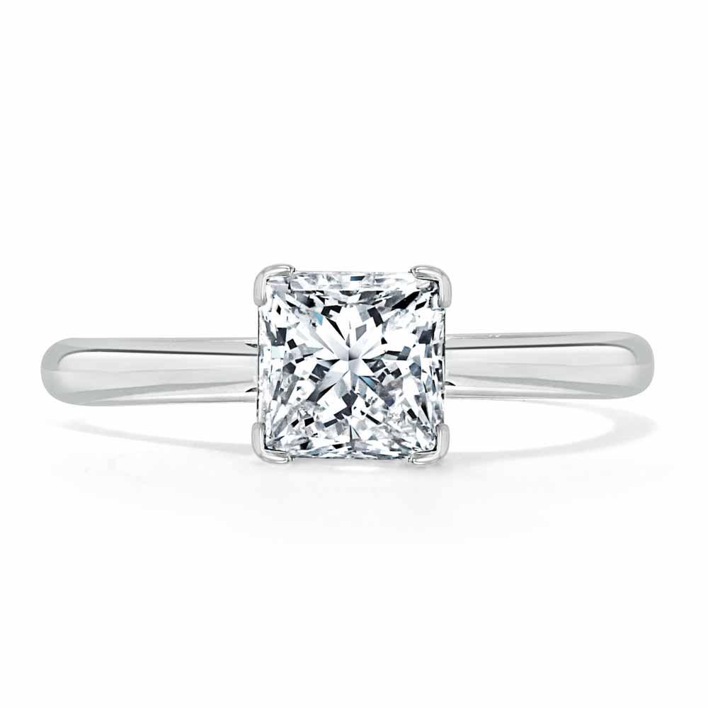 1.0 CT Cushion Shaped Moissanite Solitaire Engagement Ring - crownmoissanite