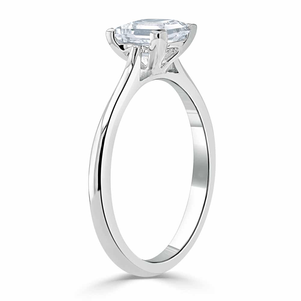 1.0 CT Cushion Cut Moissanite Solitaire Engagement Ring - crownmoissanite