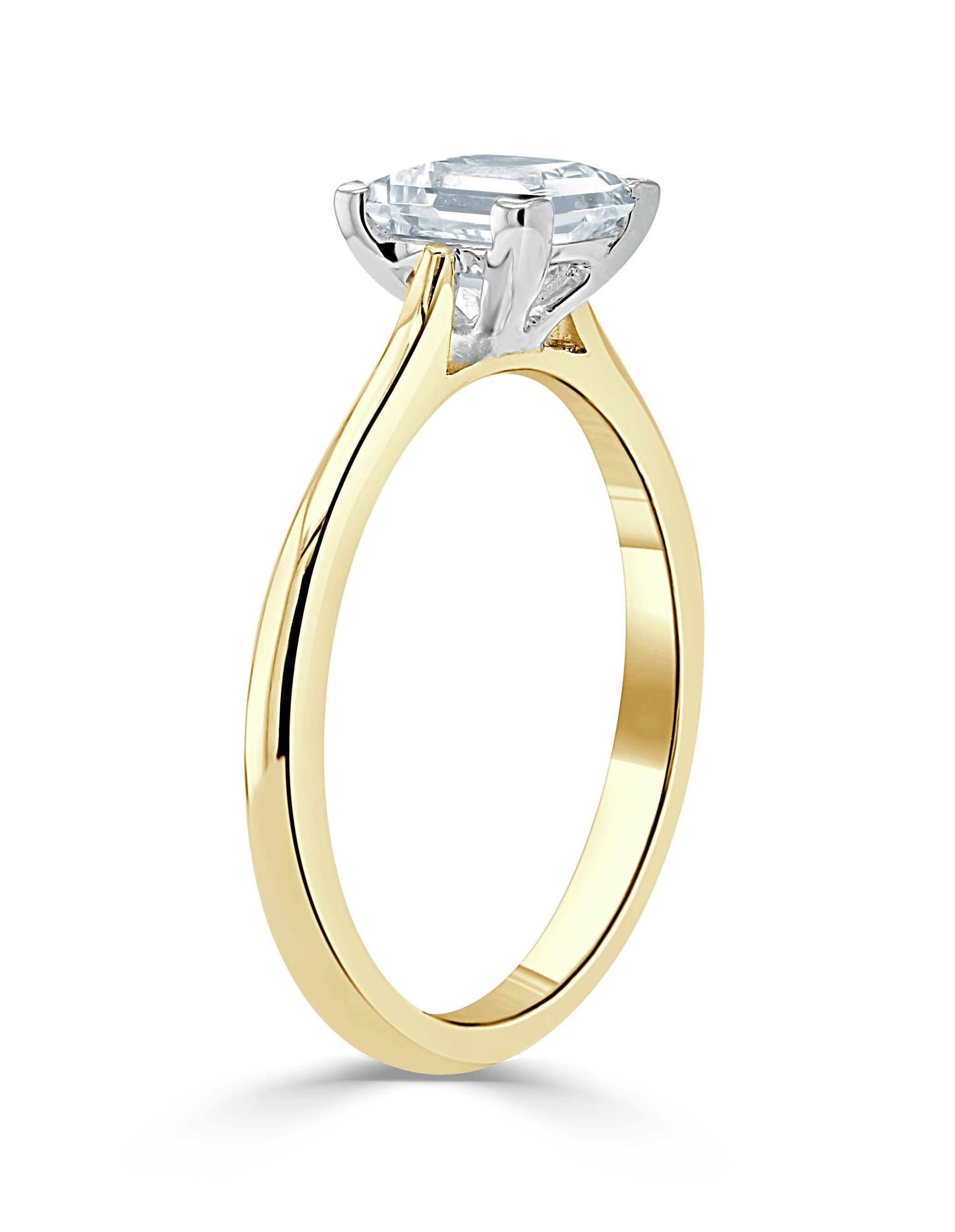 1.0 CT Cushion Cut Moissanite Solitaire Engagement Ring - crownmoissanite