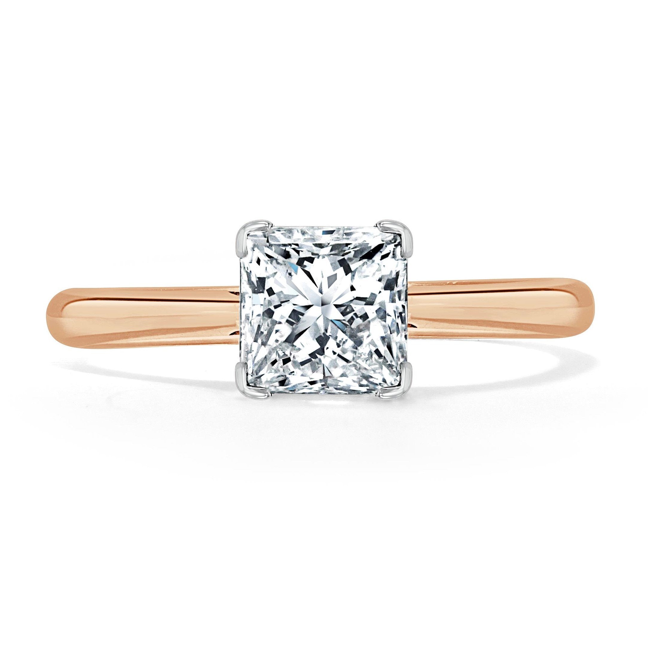 1.0 CT Cushion Cut Moissanite Solitaire Engagement Ring - crownmoissanite