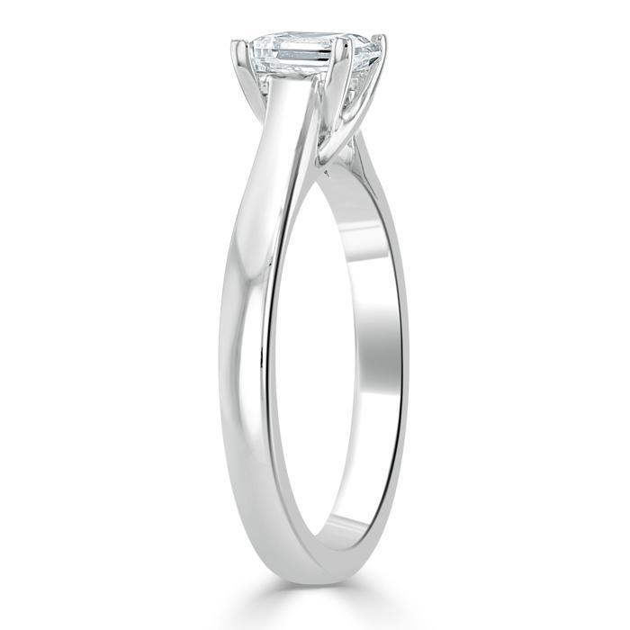 1.0 CT Princess Shaped Moissanite Solitaire Engagement Ring - crownmoissanite