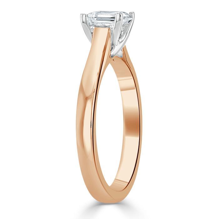 1.0 CT Princess Shaped Moissanite Solitaire Engagement Ring - crownmoissanite