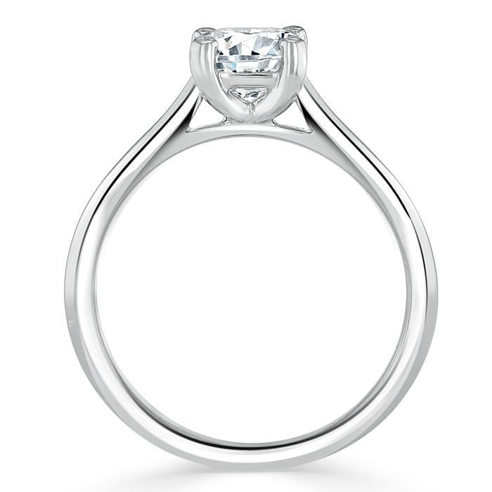 1.0 CT Cushion Shaped Moissanite Solitaire Engagement Ring - crownmoissanite