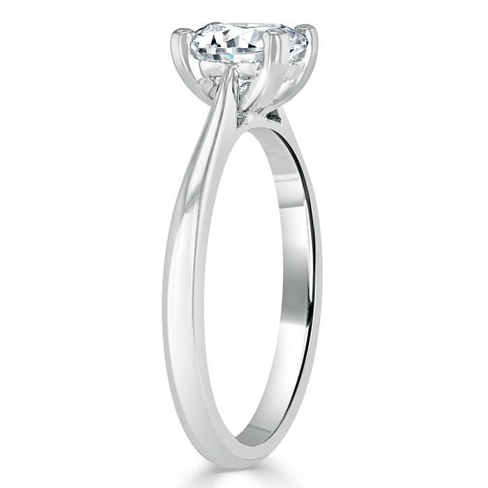 1.0 CT Cushion Cut Solitaire Moissanite Engagement Ring - crownmoissanite