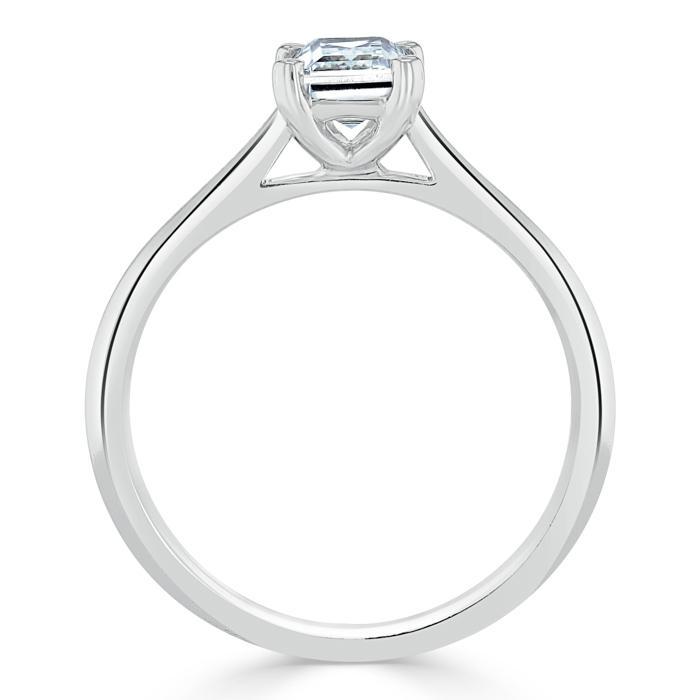 1.0 CT Emerald Cut Moissanite Solitaire Engagement Ring - crownmoissanite