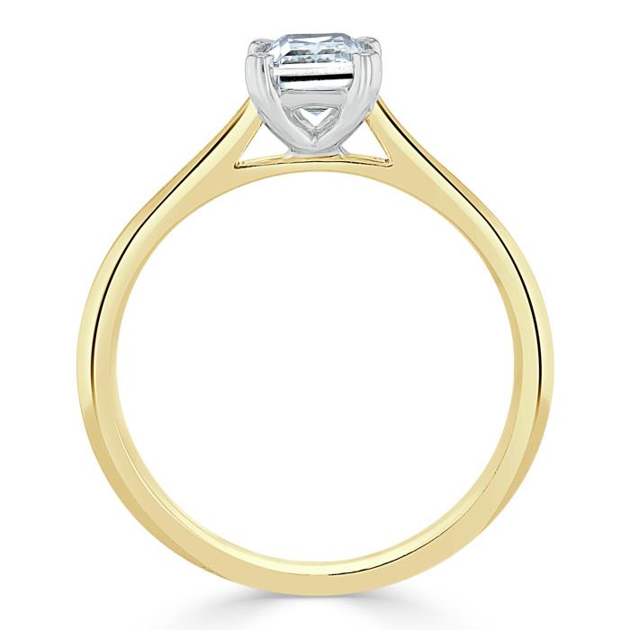 1.0 CT Emerald Cut Moissanite Solitaire Engagement Ring - crownmoissanite