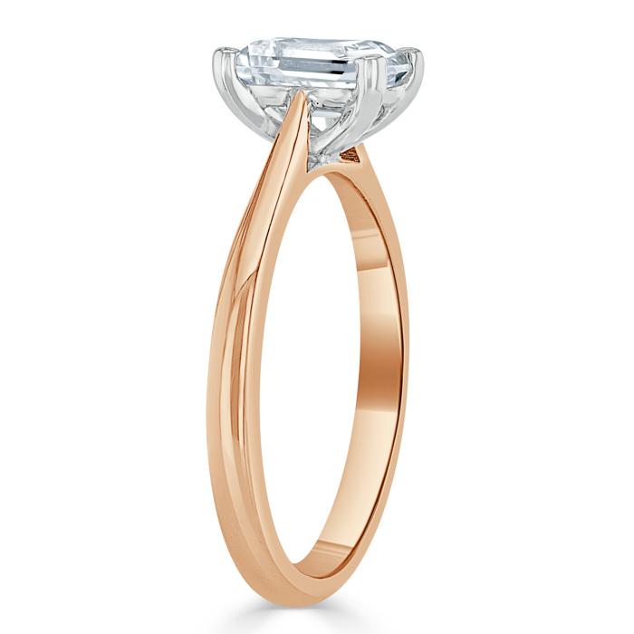1.0 CT Emerald Cut Moissanite Solitaire Engagement Ring - crownmoissanite