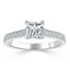 1.0 CT Princess Cut Solitaire Channel Pave Setting Moissanite Engagement Ring - crownmoissanite