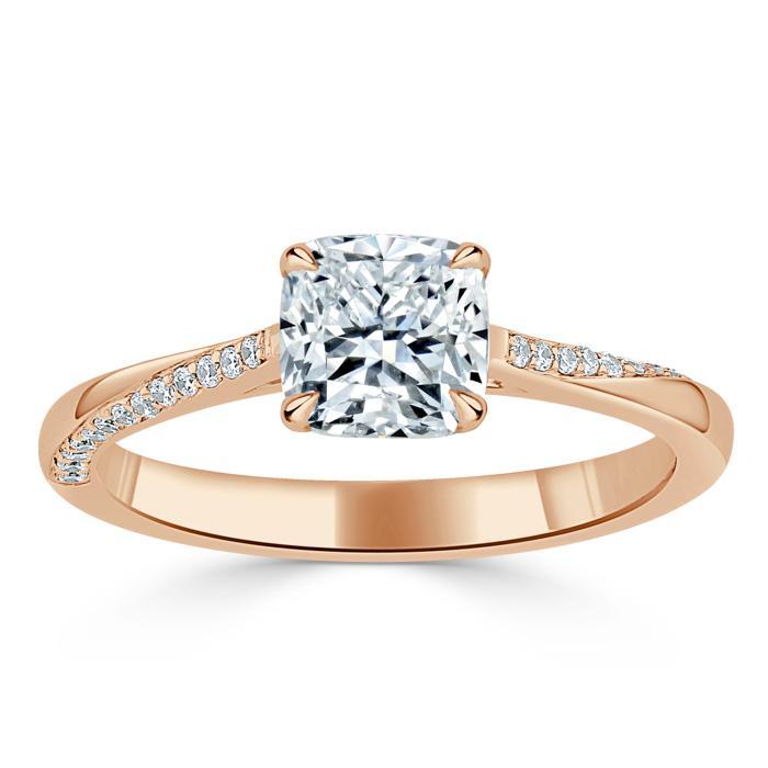 1.25 CT Cushion Cut Solitaire Moissanite Engagement Ring - crownmoissanite