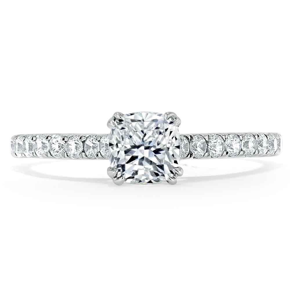 0.75 CT Cushion Shaped Moissanite Solitaire Engagement Ring - crownmoissanite