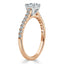 0.75 CT Cushion Cut Solitaire Moissanite Engagement Ring With Pave Setting - crownmoissanite