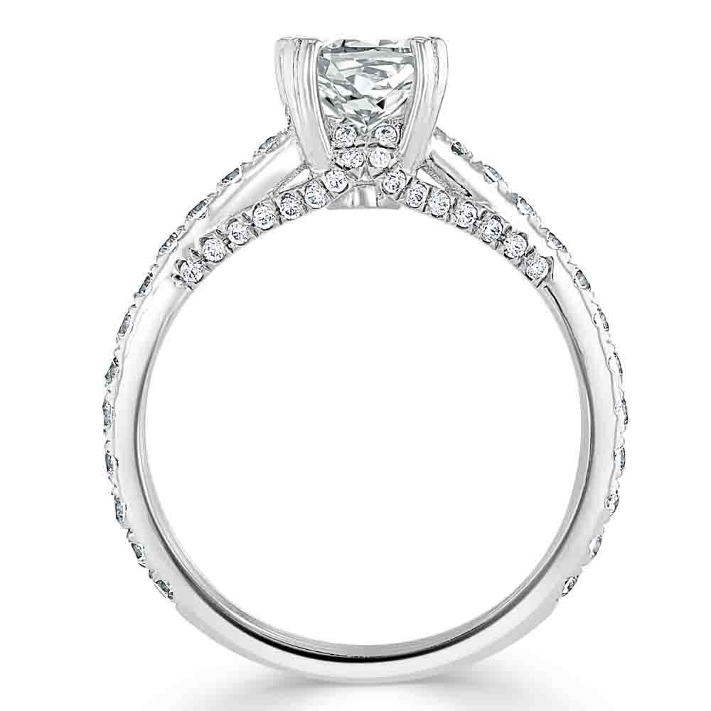 1.0 CT Cushion Shaped Moissanite Solitaire Engagement Ring - crownmoissanite