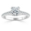 1.0 CT Cushion Cut Hidden Halo Pave Moissanite Engagement Ring - crownmoissanite