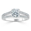 1.0 CT Cushion Shaped Moissanite Solitaire Split Shank Engagement Ring - crownmoissanite