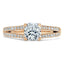 1.0 CT Cushion Cut Solitaire Split Shank Setting Moissanite Engagement Ring - crownmoissanite