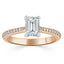 1.0 CT Emerald Cut Solitaire Channel Pave Moissanite Engagement Ring - crownmoissanite