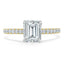 1.50 CT Emerald Cut Solitaire Pave Setting Moissanite Engagement Ring - crownmoissanite