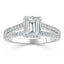 1.0 CT Emerald Cut Solitaire Split Shank Setting Moissanite Engagement Ring - crownmoissanite