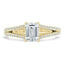 1.0 CT Emerald Cut Solitaire Split Shank Setting Moissanite Engagement Ring - crownmoissanite