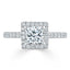 1.0 CT Princess Cut Halo Pave Setting Moissanite Engagement Ring - crownmoissanite